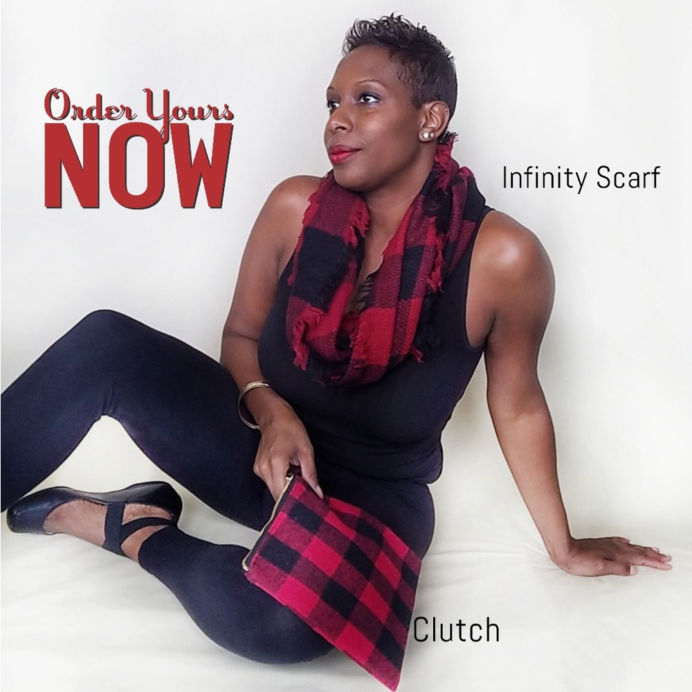 Infinity scarf and Clutch
